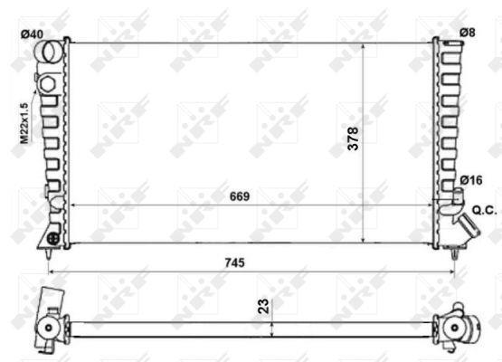Radiador, refrigeración del motor NRF B.V. ref. 58189A