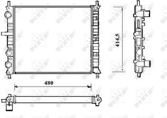 Radiateur moteur (Radiateur de refroidissement) NRF B.V. 58191