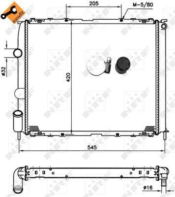 Radiador, refrigeración del motor NRF B.V. ref. 58194