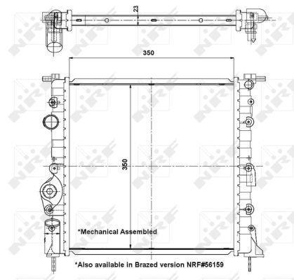 Radiador, refrigeración del motor NRF B.V. ref. 58196