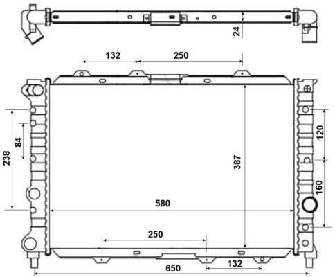 Radiateur moteur (Radiateur de refroidissement) NRF B.V. ref. 58202