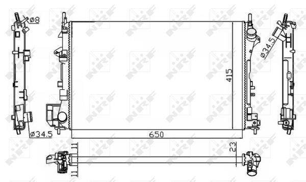 Radiateur moteur (Radiateur de refroidissement) NRF B.V. 58203A