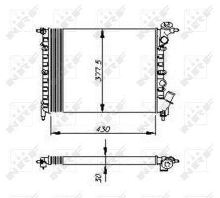 Radiador, refrigeración del motor NRF B.V. ref. 58207