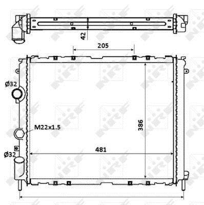 Radiador, refrigeración del motor NRF B.V. ref. 58210