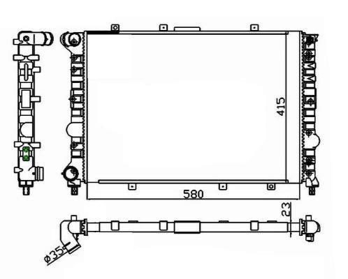 Radiateur moteur (Radiateur de refroidissement) NRF B.V. ref. 58215