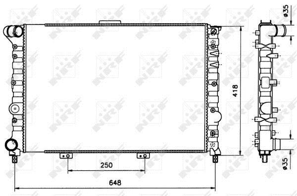 Radiateur moteur (Radiateur de refroidissement) NRF B.V. ref. 58216