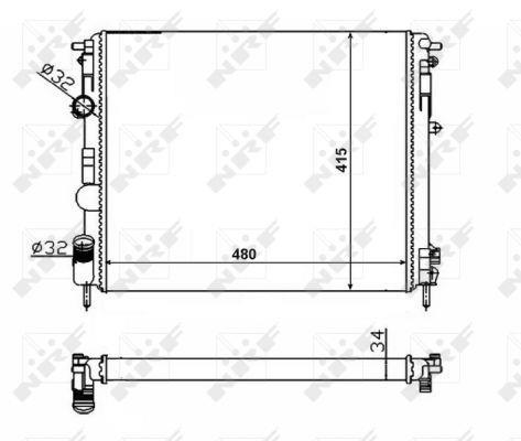 Radiador, refrigeración del motor NRF B.V. ref. 58217