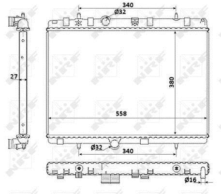 Radiateur moteur (Radiateur de refroidissement) NRF B.V. ref. 58226