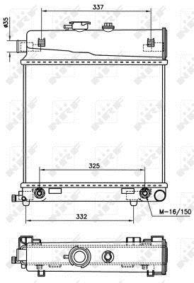 Radiador, refrigeración del motor NRF B.V. ref. 58232