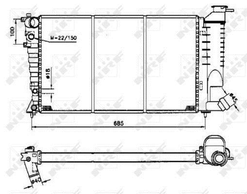 Radiador, refrigeración del motor NRF B.V. ref. 58233