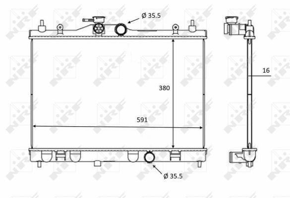 Radiador, refrigeración del motor NRF B.V. ref. 58236