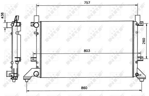 Radiador motor NRF B.V. ref. 58240