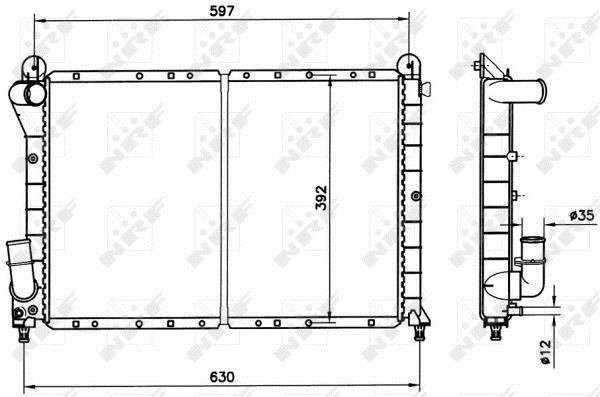 Radiador, refrigeración del motor NRF B.V. ref. 58241