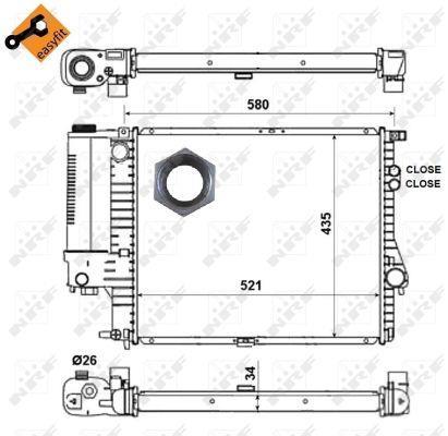 Radiador, refrigeración del motor NRF B.V. ref. 58247