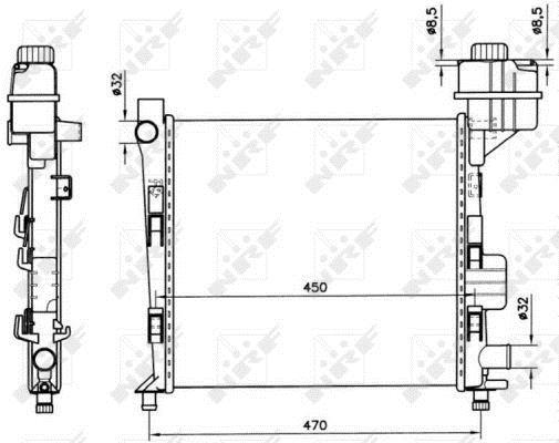 Radiador, refrigeración del motor NRF B.V. ref. 58252