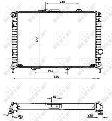 Radiador, refrigeración del motor NRF B.V. ref. 58254