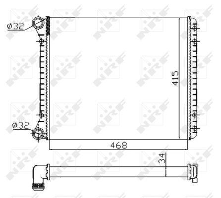 Radiador, refrigeración del motor NRF B.V. ref. 58258A