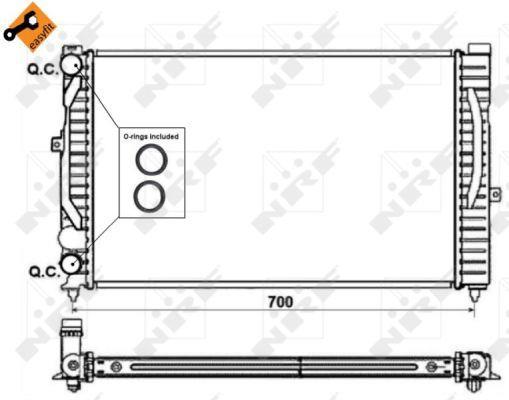 Radiateur moteur (Radiateur de refroidissement) NRF B.V. ref. 58259