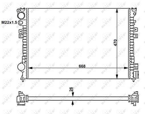Radiador, refrigeración del motor NRF B.V. ref. 58262