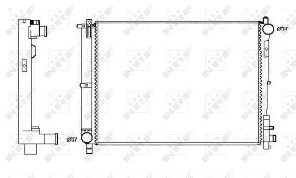 Radiador, refrigeración del motor NRF B.V. ref. 58263