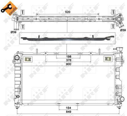 Radiador, refrigeración del motor NRF B.V. ref. 58264