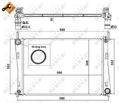Radiador, refrigeración del motor NRF B.V. ref. 58274