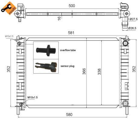 Radiador, refrigeración del motor NRF B.V. ref. 58276