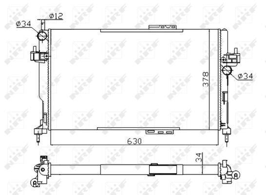 Radiateur moteur (Radiateur de refroidissement) NRF B.V. 58282A