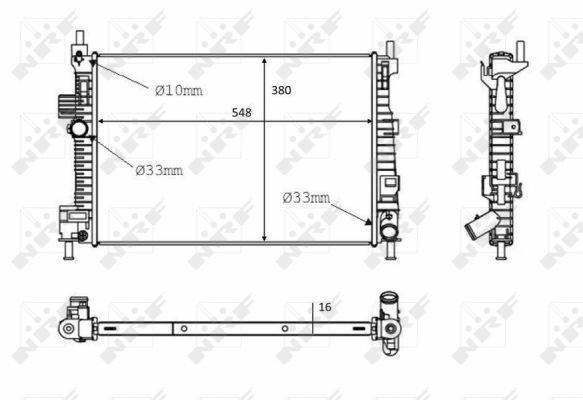 Radiateur moteur (Radiateur de refroidissement) NRF B.V. 58289