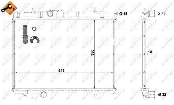 Radiador, refrigeración del motor NRF B.V. ref. 58299