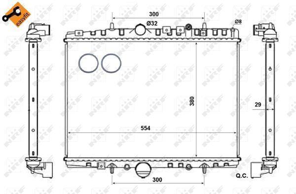 Radiateur moteur (Radiateur de refroidissement) NRF B.V. 58303