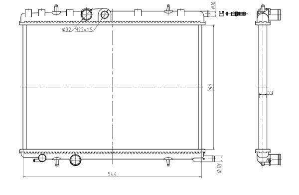 Radiateur moteur (Radiateur de refroidissement) NRF B.V. 58304A