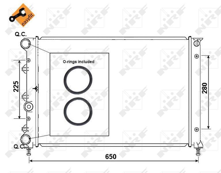 Radiador, refrigeración del motor NRF B.V. ref. 58305