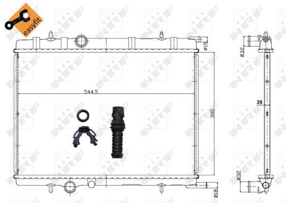 Radiador, refrigeración del motor NRF B.V. ref. 58308