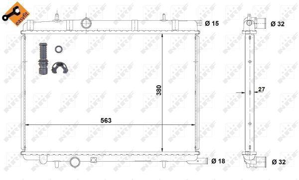 Radiador, refrigeración del motor NRF B.V. ref. 58311