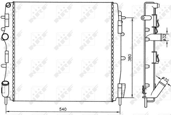 Radiateur moteur (Radiateur de refroidissement) NRF B.V. 58316