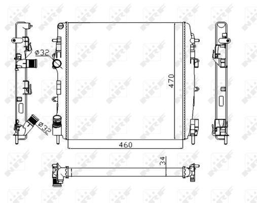 Radiateur moteur (Radiateur de refroidissement) NRF B.V. 58317A