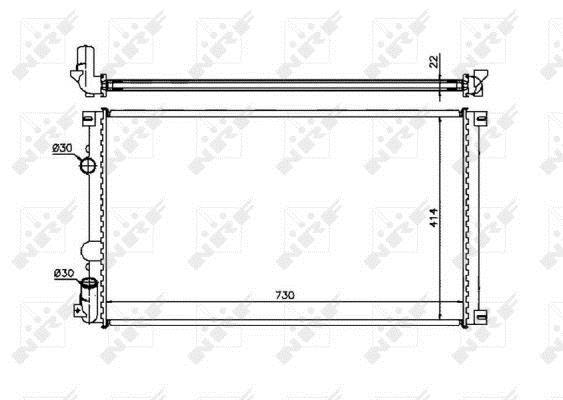 Radiador, refrigeración del motor NRF B.V. ref. 58321