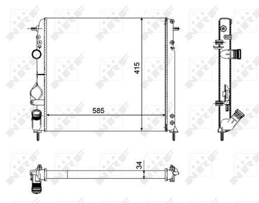 Radiateur moteur (Radiateur de refroidissement) NRF B.V. ref. 58325