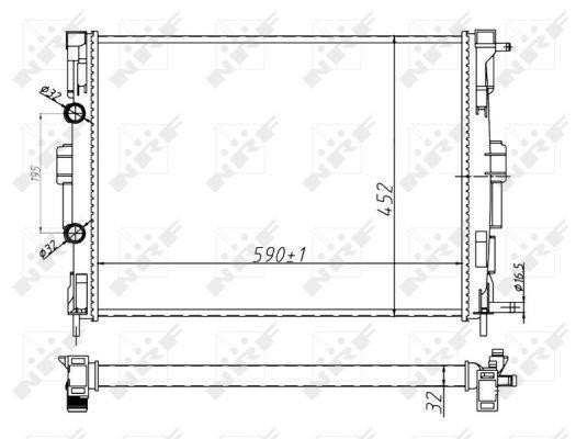Radiateur moteur (Radiateur de refroidissement) NRF B.V. 58329A