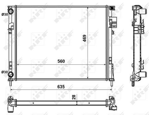 Radiador, refrigeración del motor NRF B.V. ref. 58332