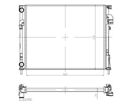 Radiateur moteur (Radiateur de refroidissement) NRF B.V. 58332A