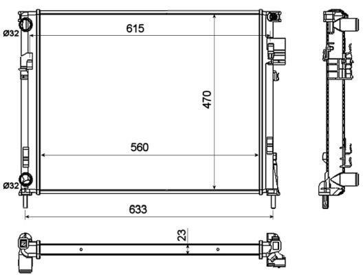 Radiador, refrigeración del motor NRF B.V. ref. 58333