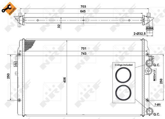 Radiador, refrigeración del motor NRF B.V. ref. 58334