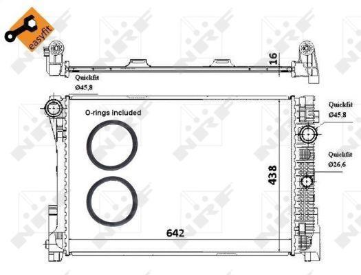 Radiateur moteur (Radiateur de refroidissement) NRF B.V. 58336