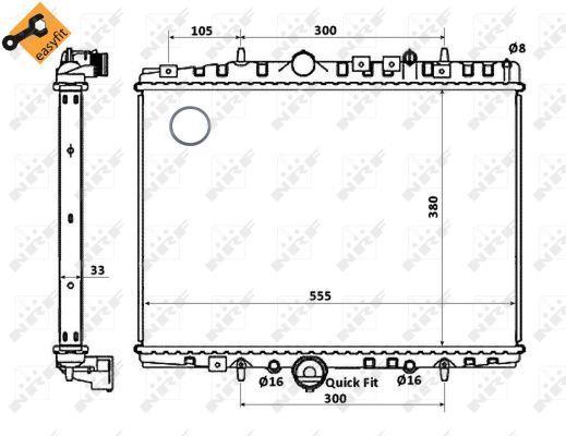 Radiador, refrigeración del motor NRF B.V. ref. 58341
