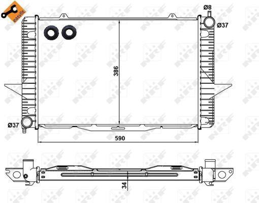 Radiateur moteur (Radiateur de refroidissement) NRF B.V. ref. 58342