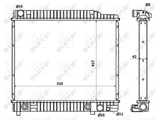 Radiador, refrigeración del motor NRF B.V. ref. 58348
