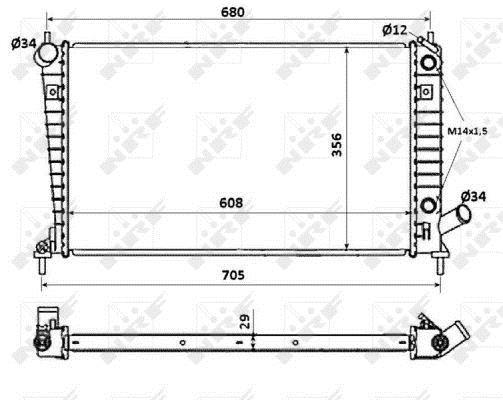 Radiateur moteur (Radiateur de refroidissement) NRF B.V. 58349