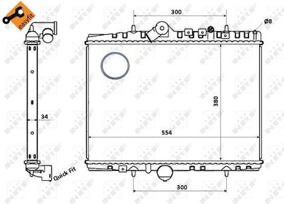 Radiador, refrigeración del motor NRF B.V. ref. 58351
